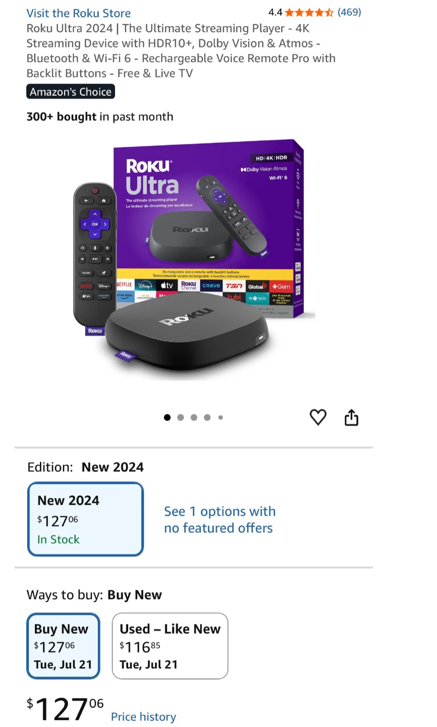 Roku Ultra 2024 Streaming Player