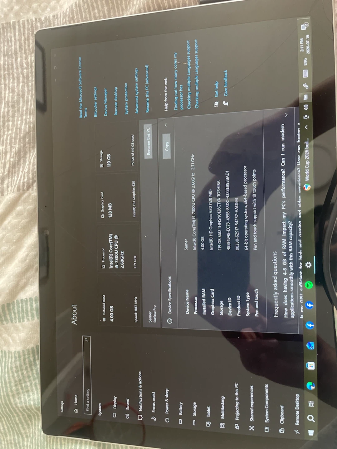 Microsoft Surface Pro 7 - i5, 8GB RAM, 128GB SSD - photo 3
