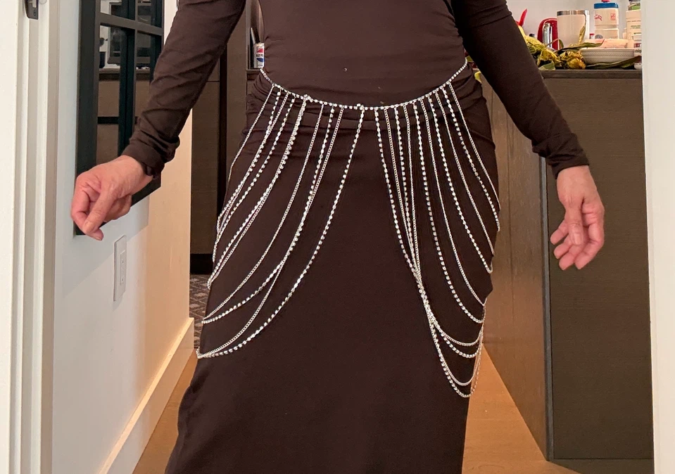 Women's Rhinestone Chain Belt - photo 3