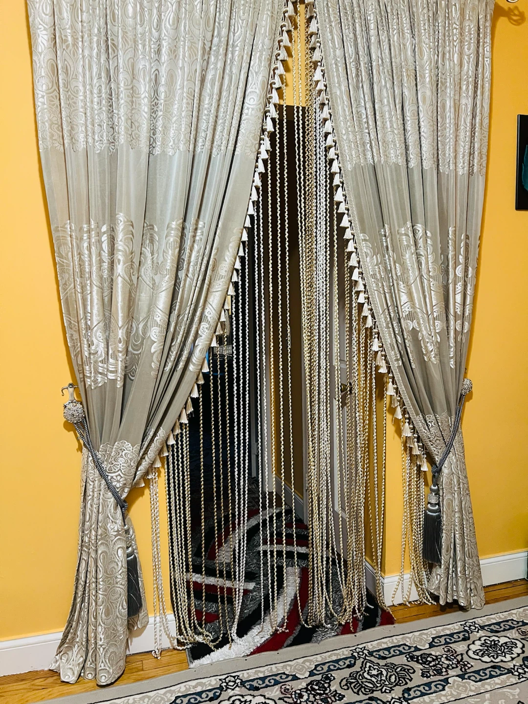 Decorative Beaded Curtain Drapes Set - photo 2