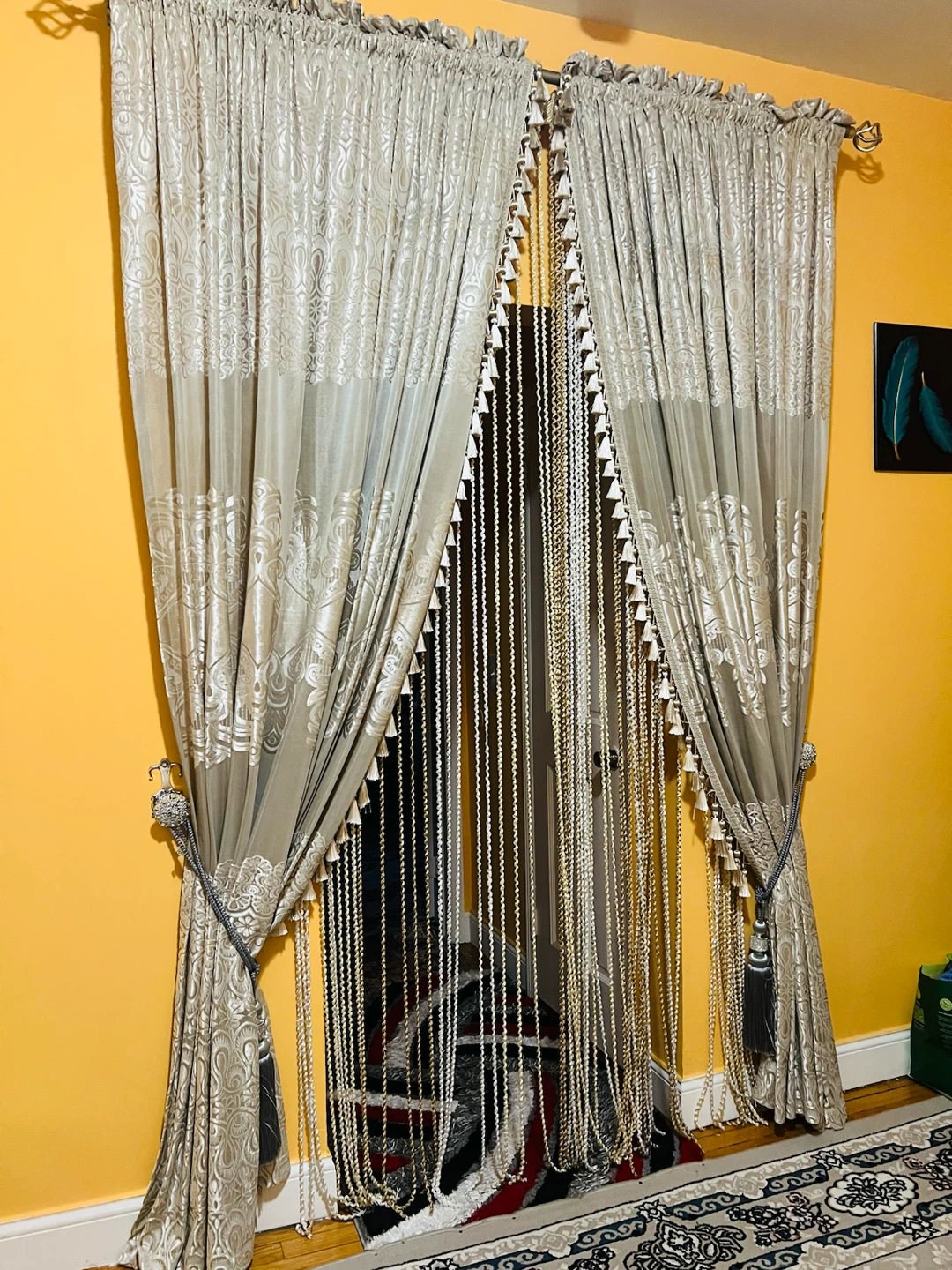 Decorative Beaded Curtain Drapes Set - photo 3