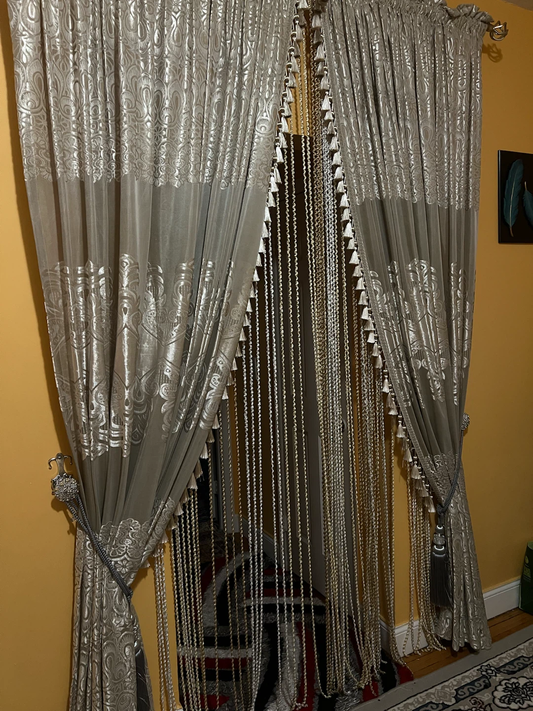 Decorative Beaded Curtain Drapes Set