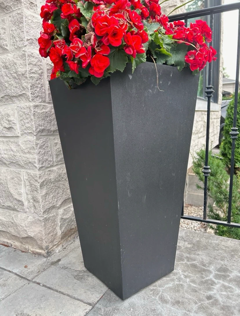 Tall Black Tapered Planter