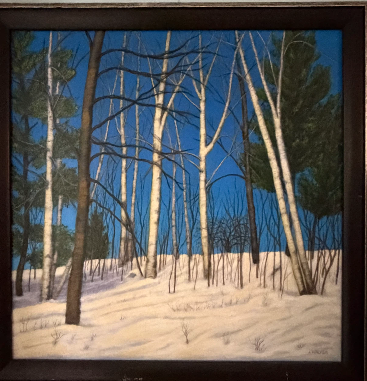 Original Winter Landscape Painting Signed J. Walker - photo 5