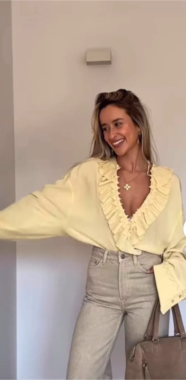 H&M boho yellow oversized tunic XS