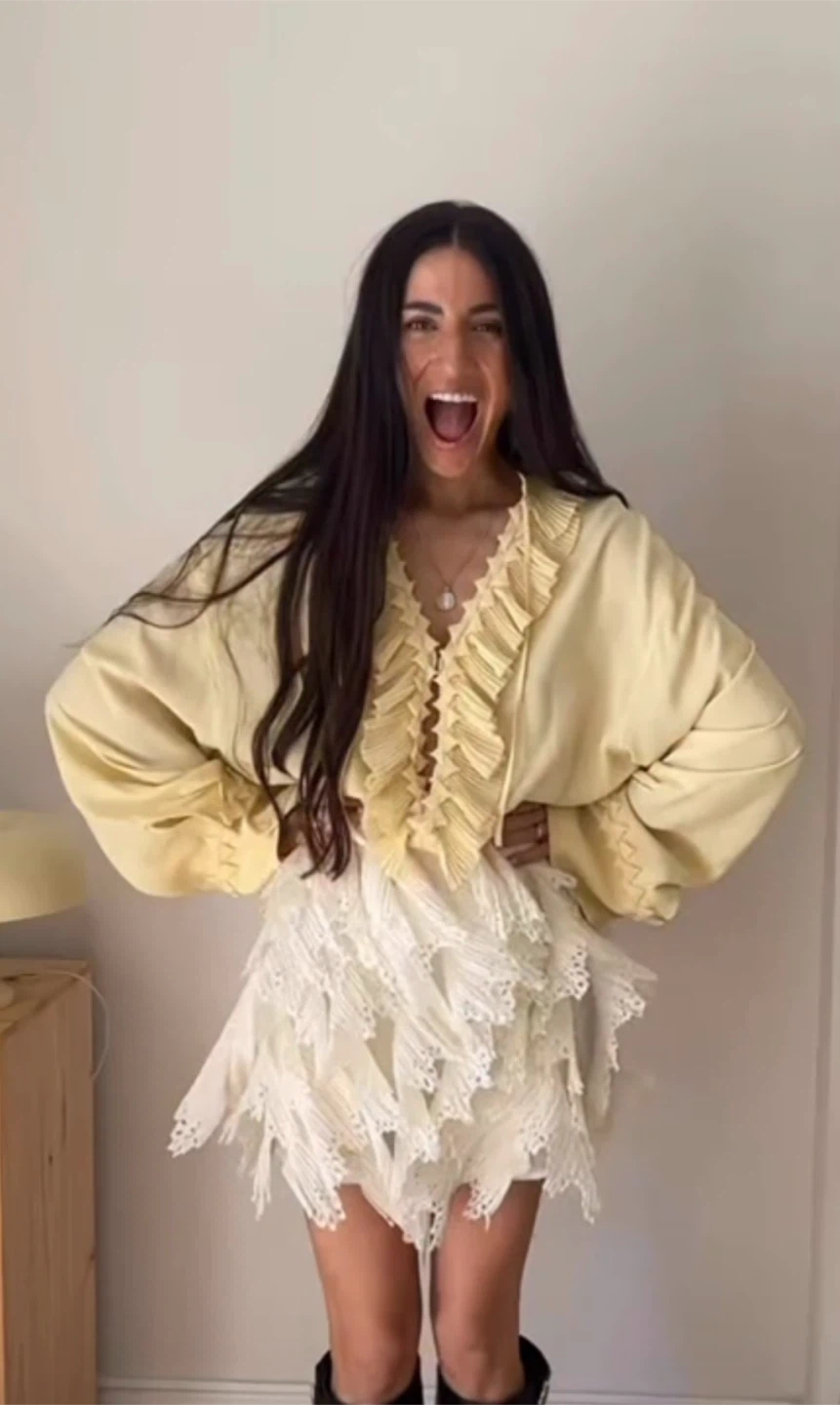 H&M boho yellow oversized tunic XS - photo 2