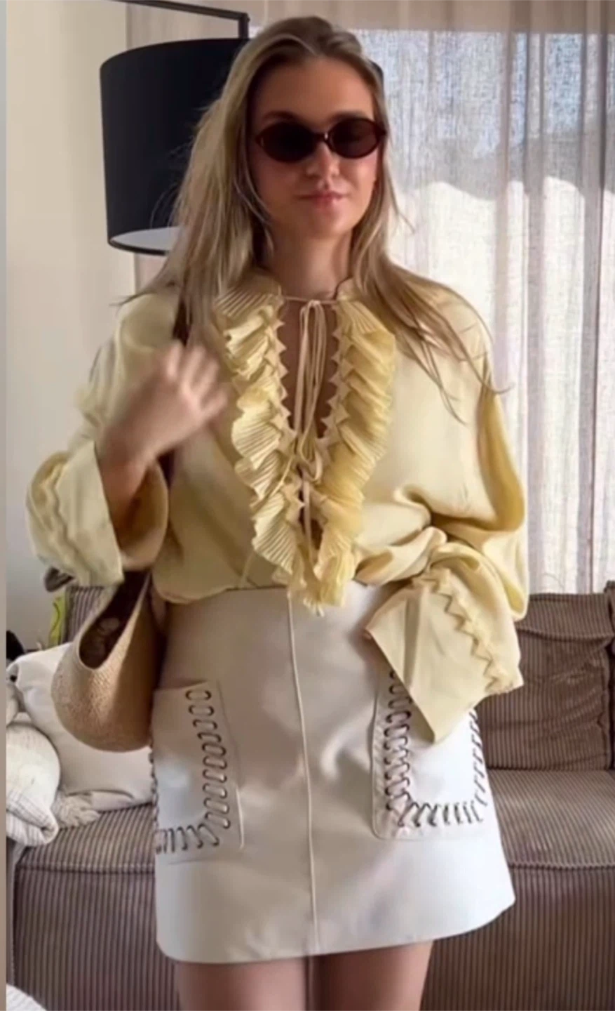 H&M boho yellow oversized tunic XS - photo 3