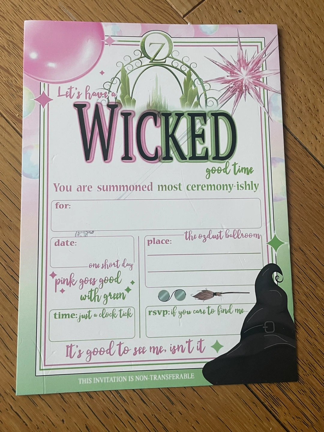 Wicked birthday party invites - photo 2