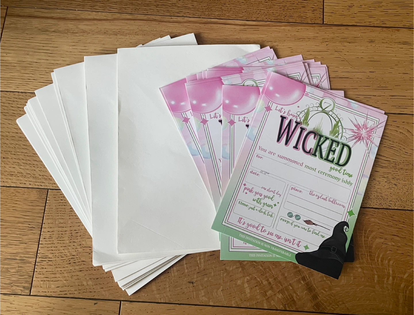 Wicked birthday party invites