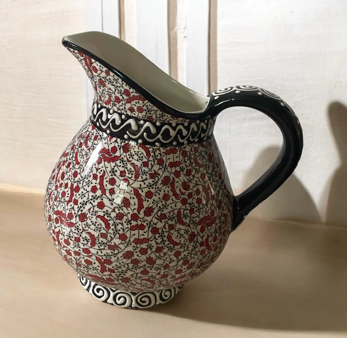 Nakkas Ceramic Pitcher, Hand painted Turkey