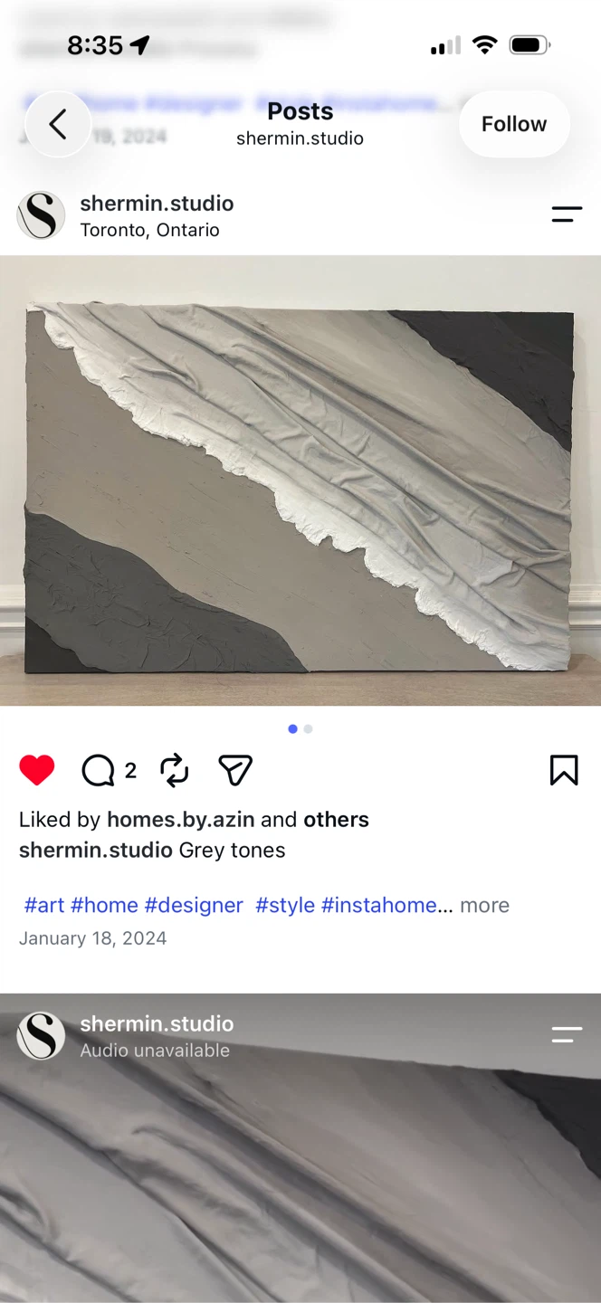 Shermin Studio Textured Wall Art set - 2 original - photo 5