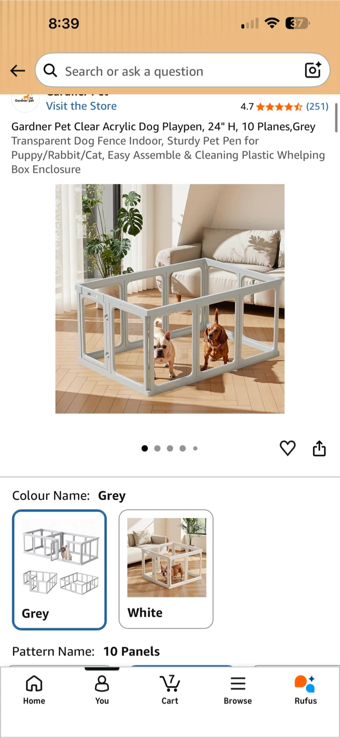 Gardner Pet Clear Acrylic Dog Playpen