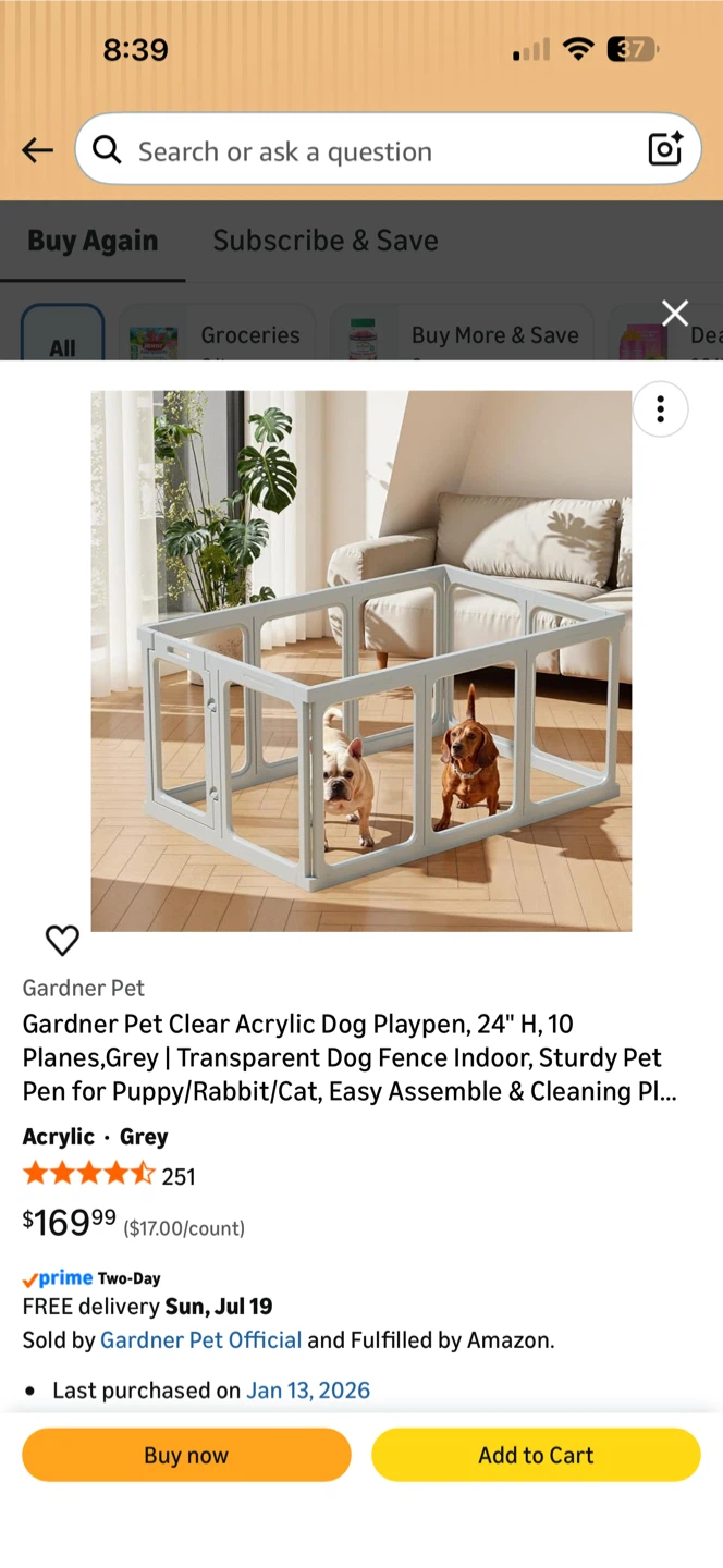 Gardner Pet Clear Acrylic Dog Playpen - photo 2