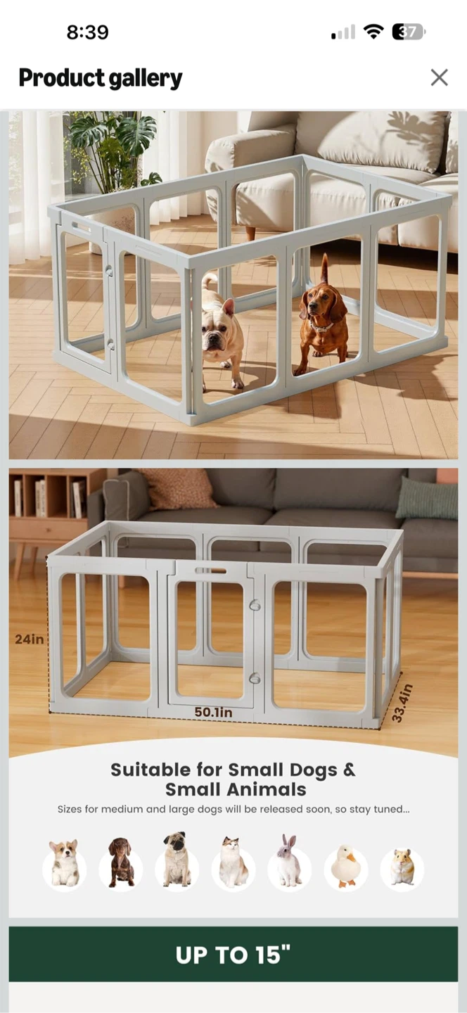 Gardner Pet Clear Acrylic Dog Playpen - photo 3