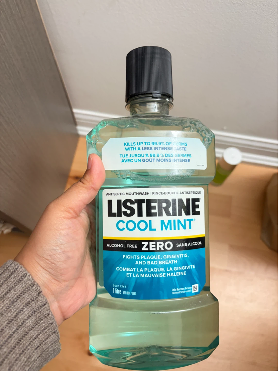 Listerine Cool Mint Zero Alcohol Free Mouthwash 1L