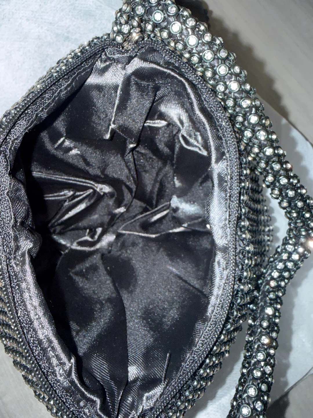 Sparkly Black Triangle Handbag with Handle - photo 4