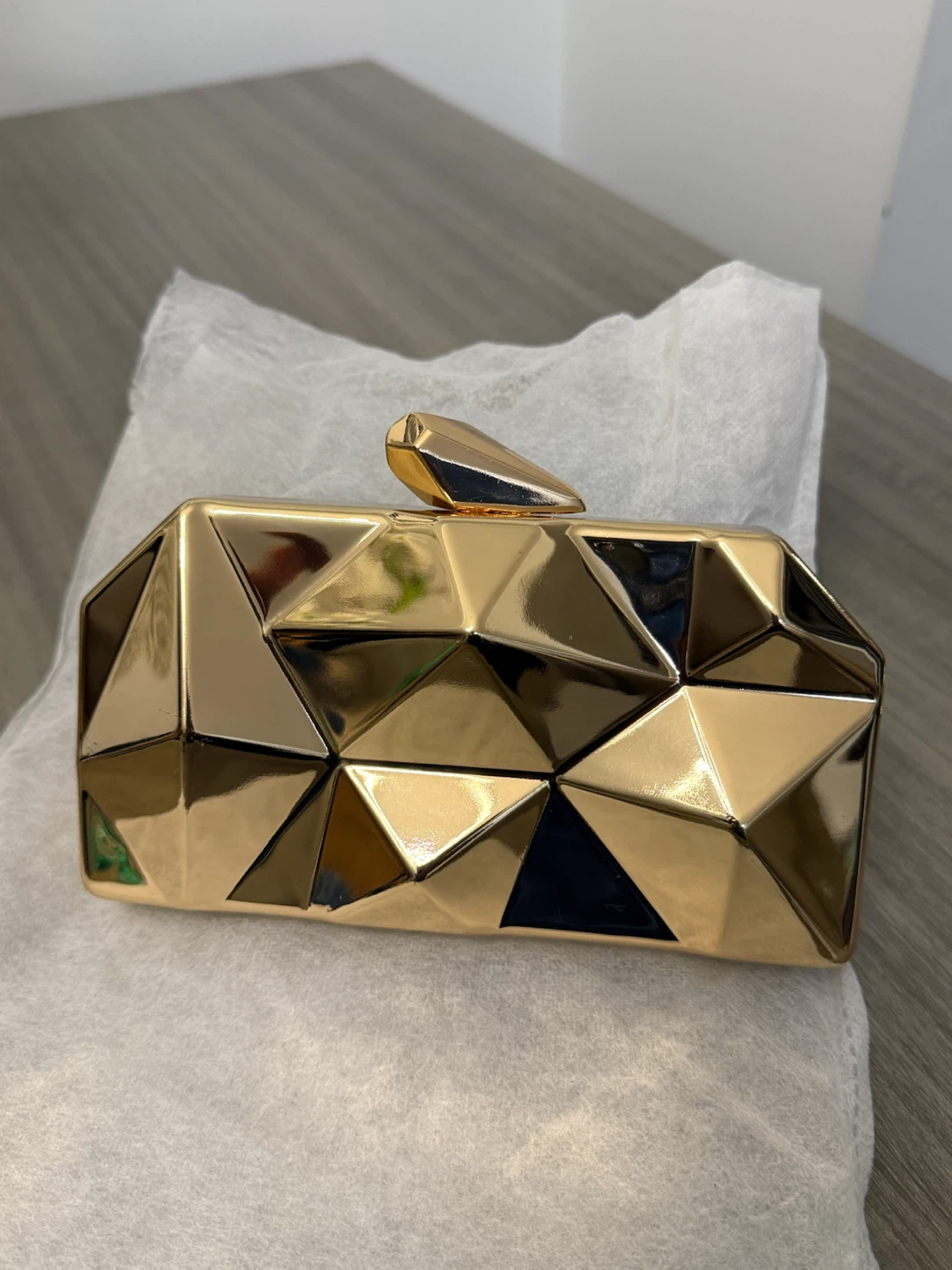 Gold Geometric Clutch Evening Bag
