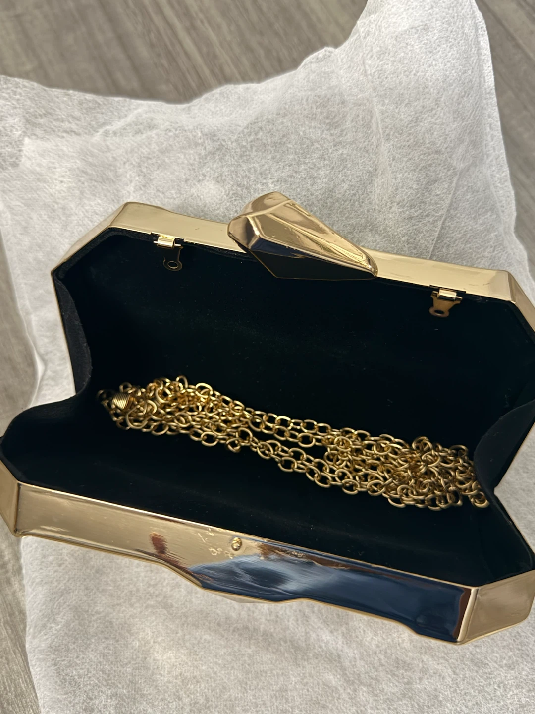 Gold Geometric Clutch Evening Bag - photo 3