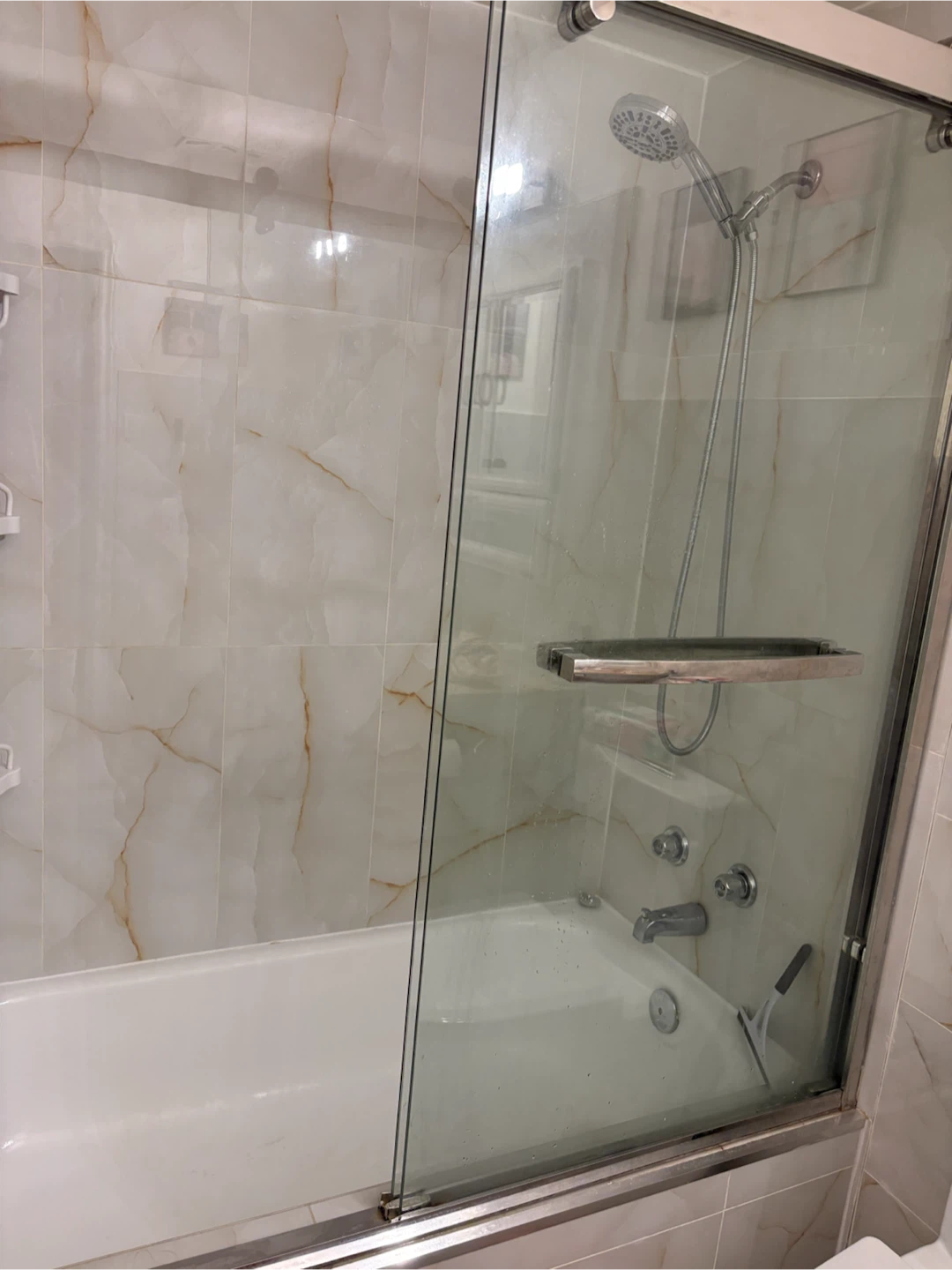 Glass Sliding Shower Door with Bathtub - photo 2