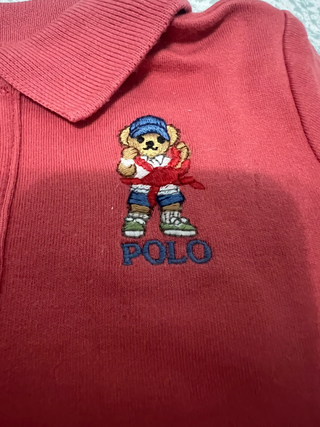 Ralph Lauren Baby Polo Bear Red Polo Shirt 3M - photo 2