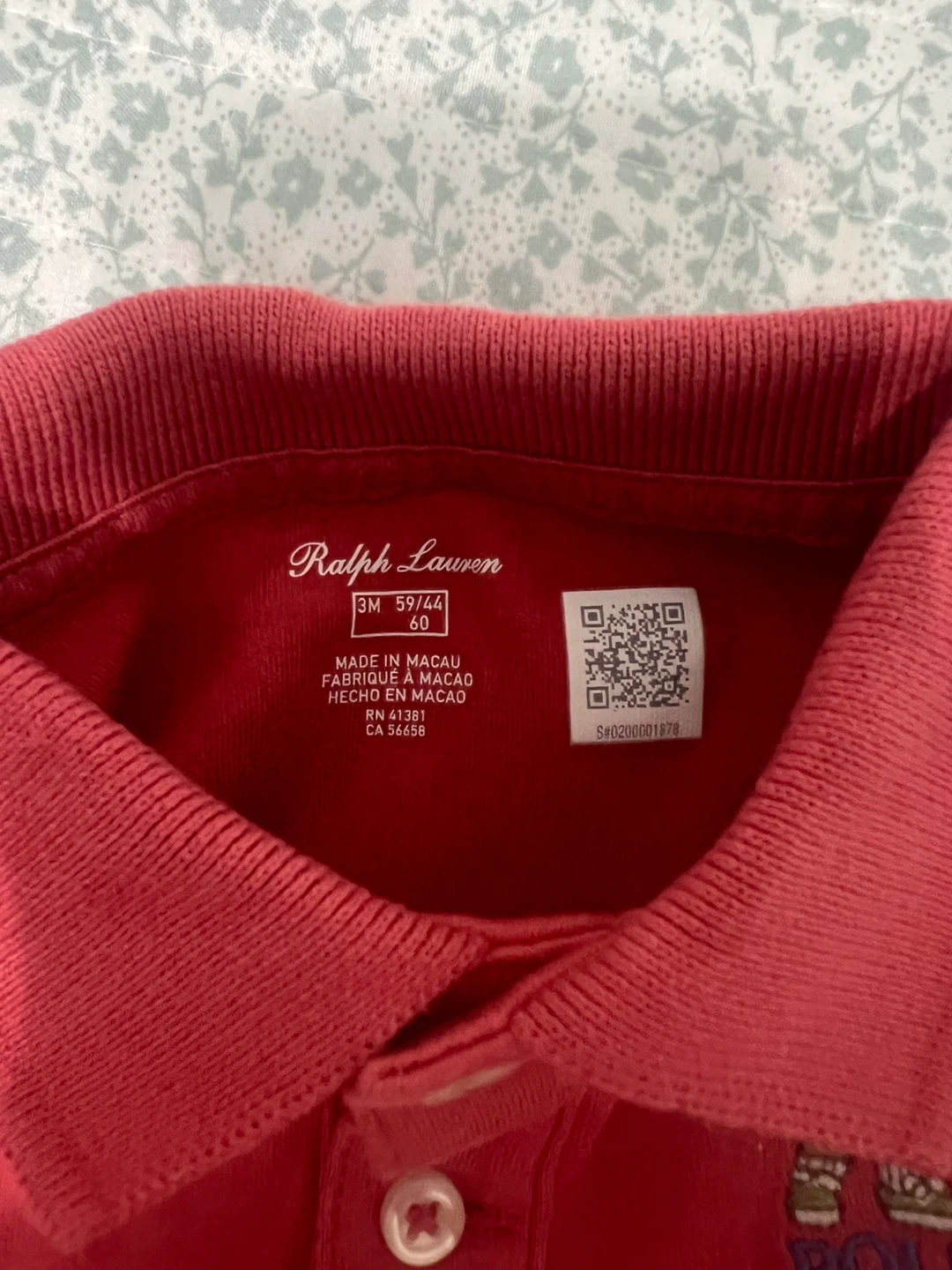 Ralph Lauren Baby Polo Bear Red Polo Shirt 3M - photo 3