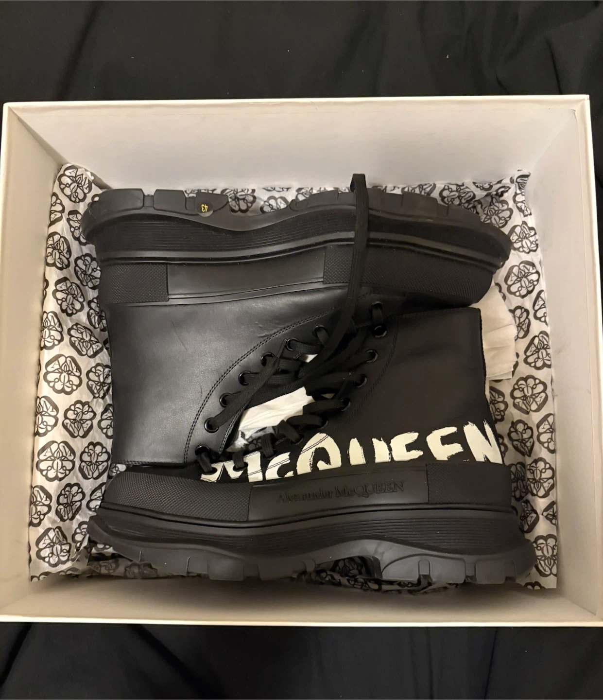 Alexander McQueen Black Leather Boots
