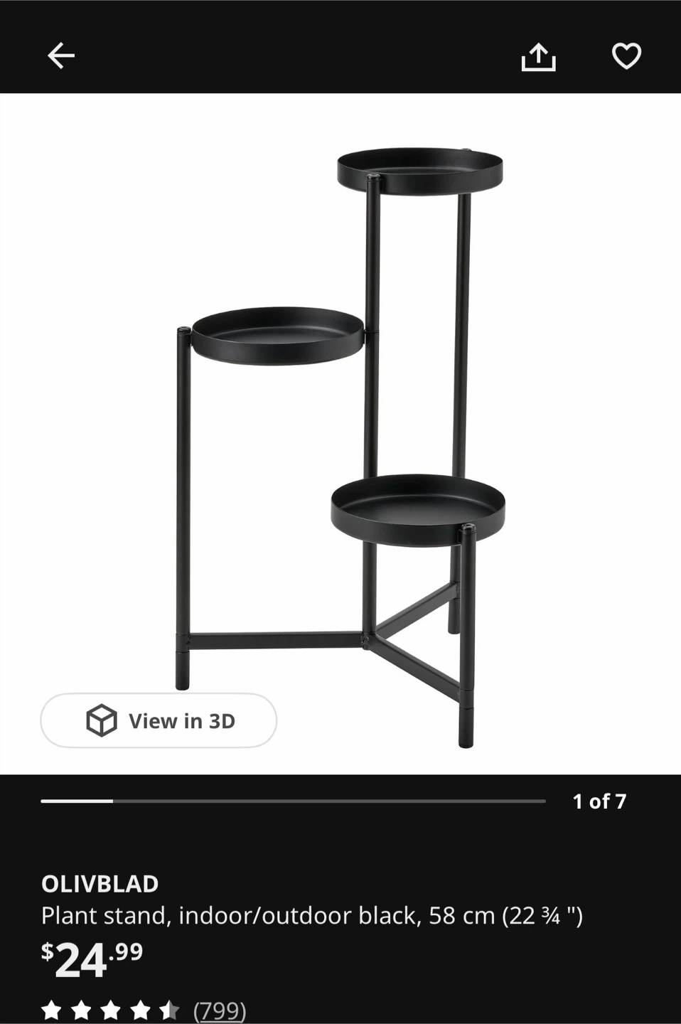 Plant Stand - Black