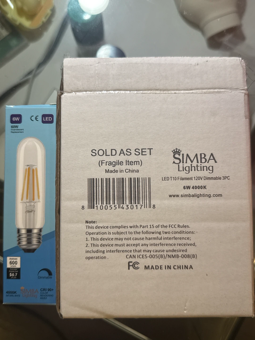 SIMBA Lighting 6W T10 Filament LED Bulb - 4000K Natural White