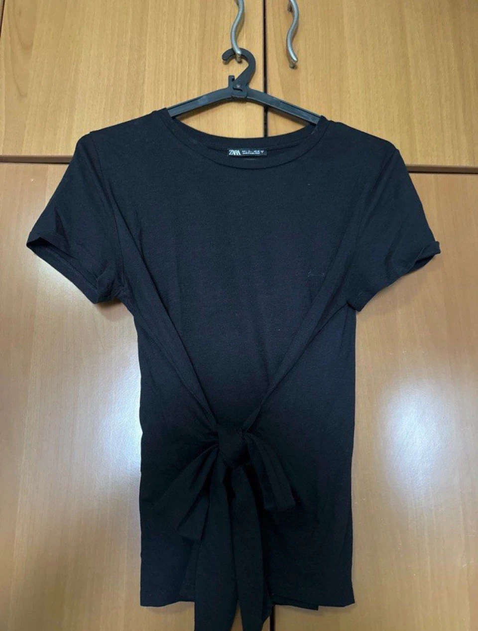 ZARA Black Tie-Front T-Shirt - photo 2