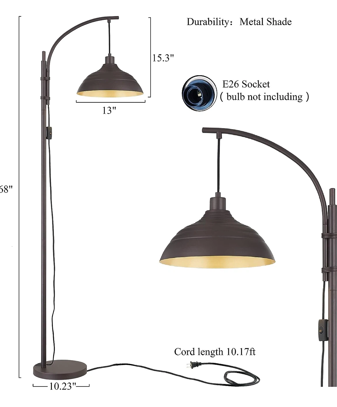 Arc Floor Lamp - Bronze Finish - photo 3