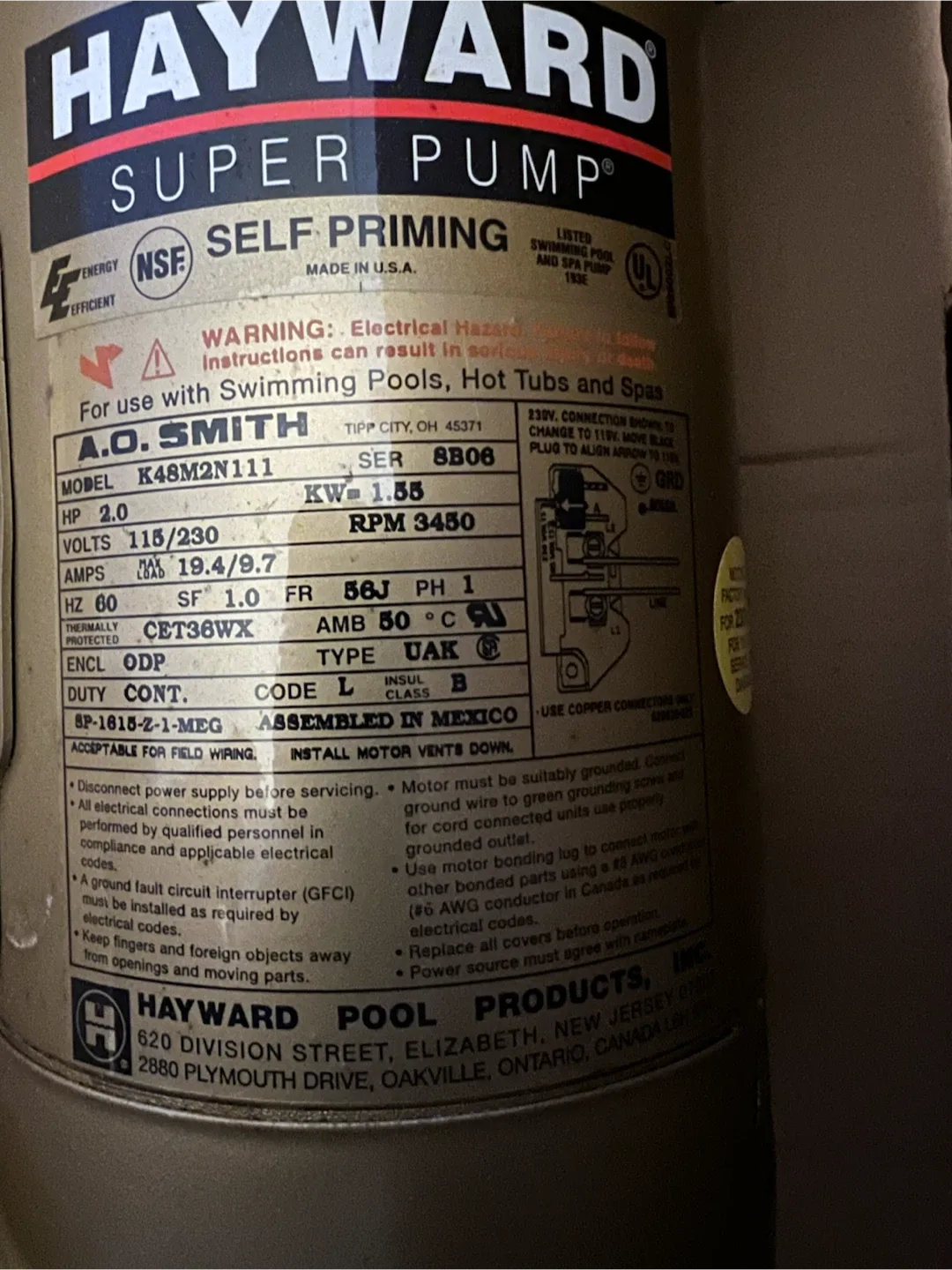 Hayward Super Pump SP2615X20 2 HP Self-Priming Pool Pump - photo 4
