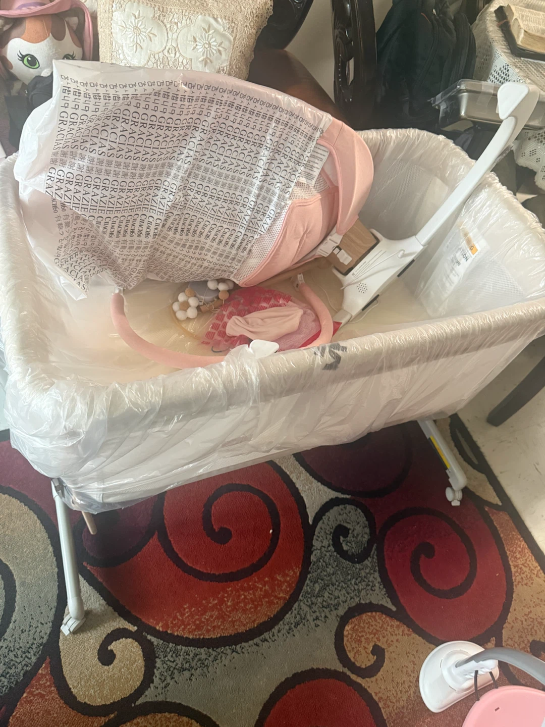 Pink Baby Bassinet and Rocker Set - photo 3