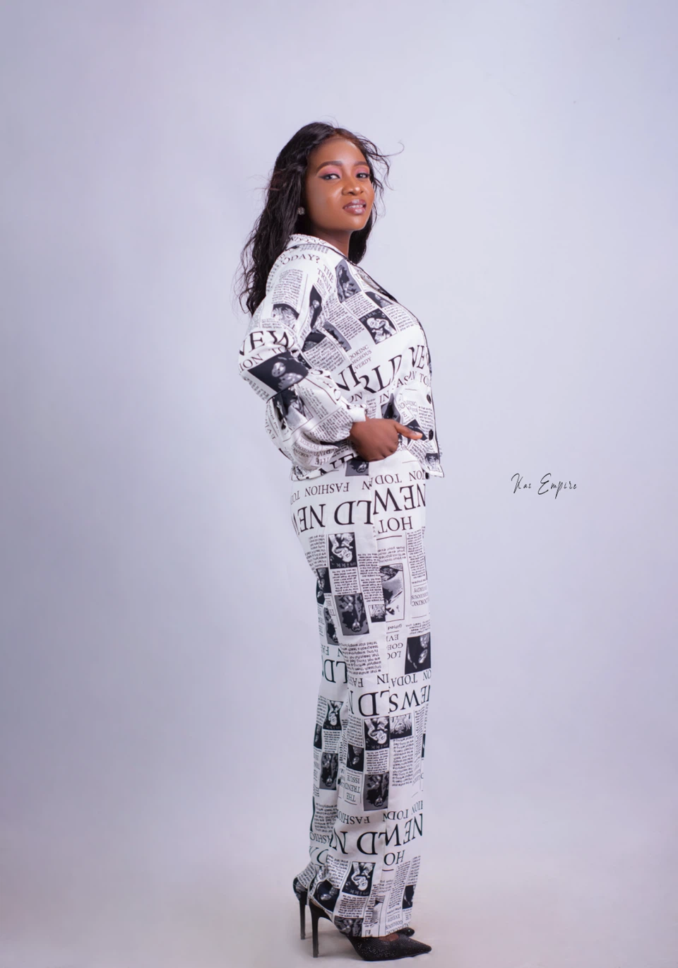 Newspaper Print Pajama Set - photo 2