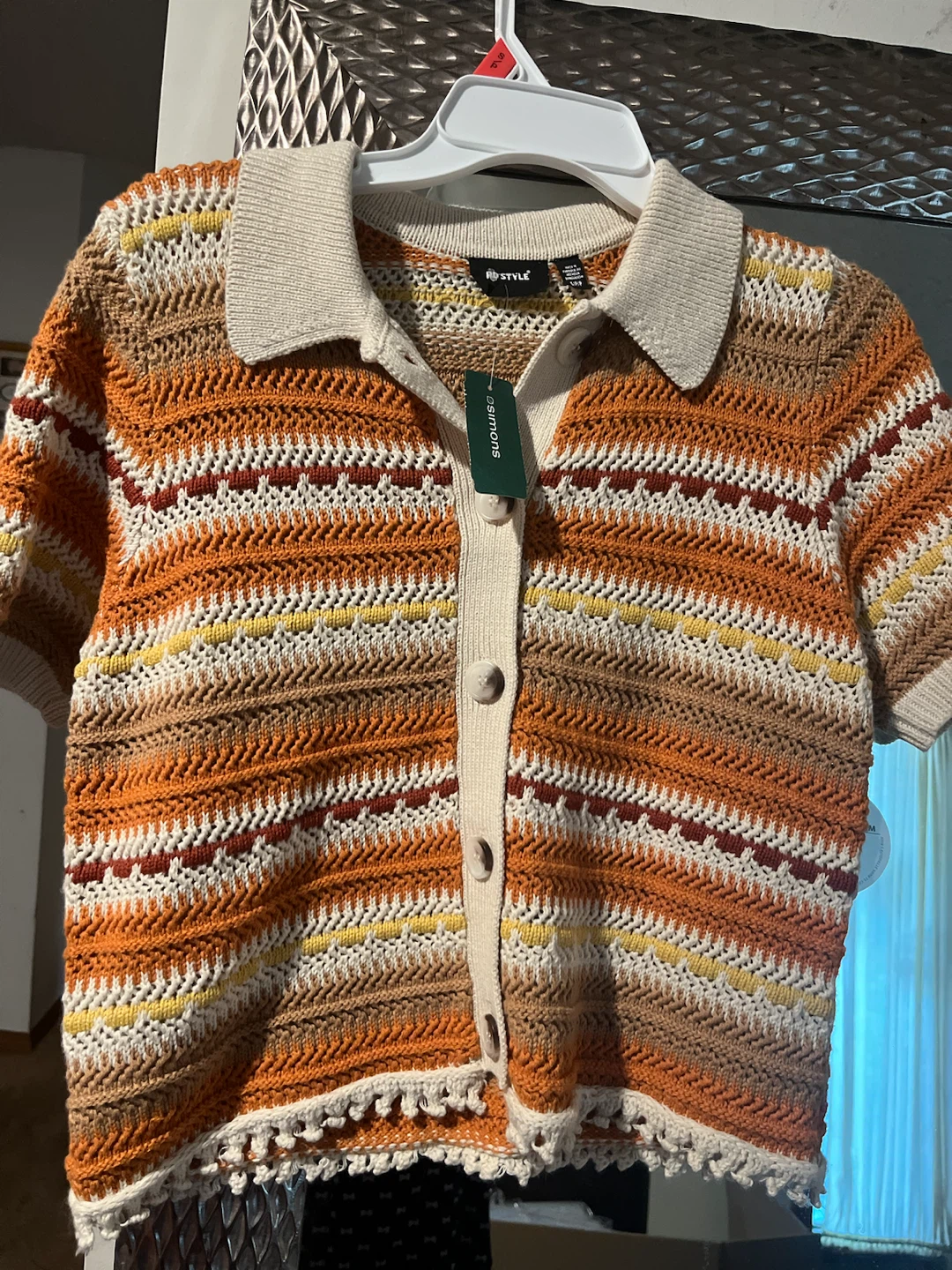 B-Style Striped Knit Polo Shirt