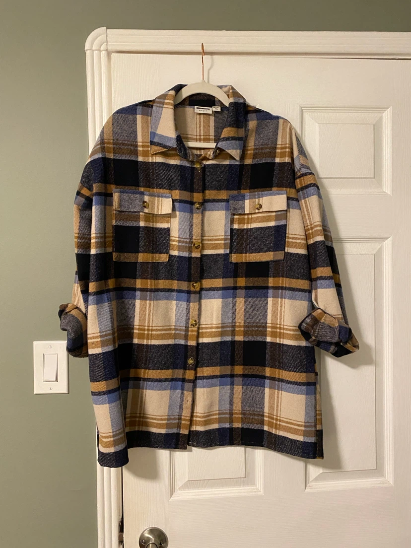 Noisy May Medium Flannel Plaid Shacket