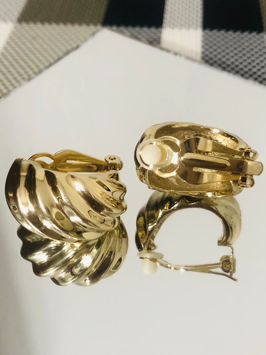 Gold Tone Swirl Clip-On Hoop Earrings - photo 2