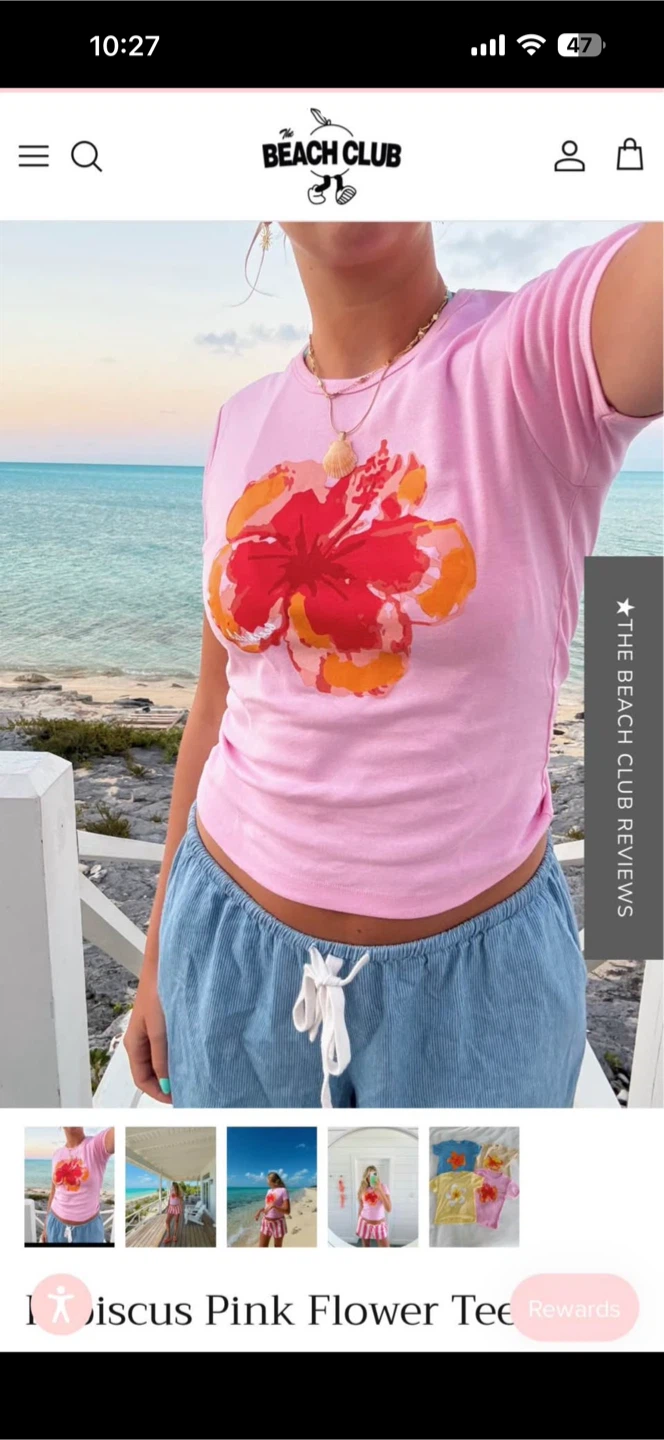 Women the beach club t shirt size small tags on medium