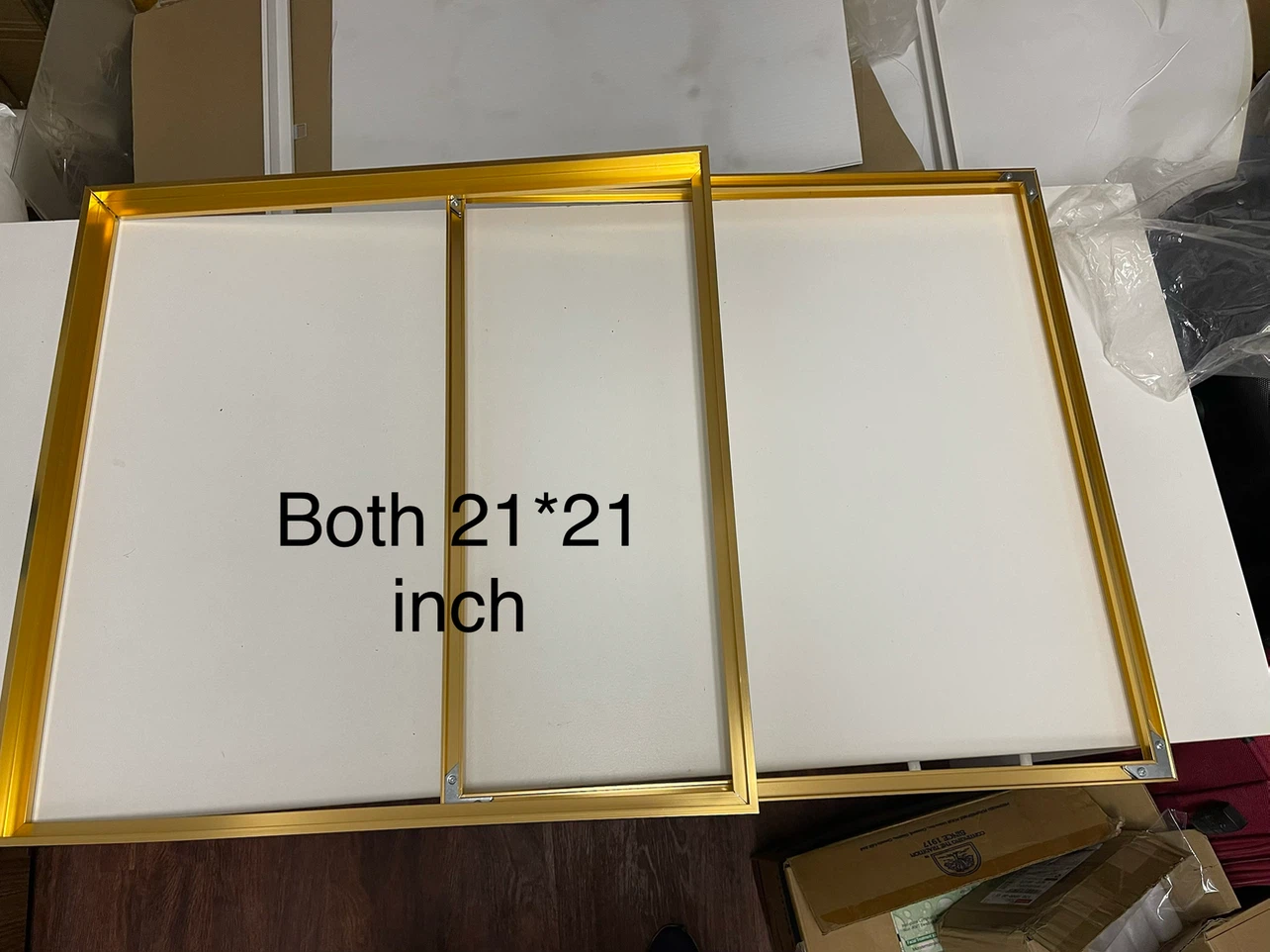 $20 for two , 21x21 Inch Gold Metal Frames