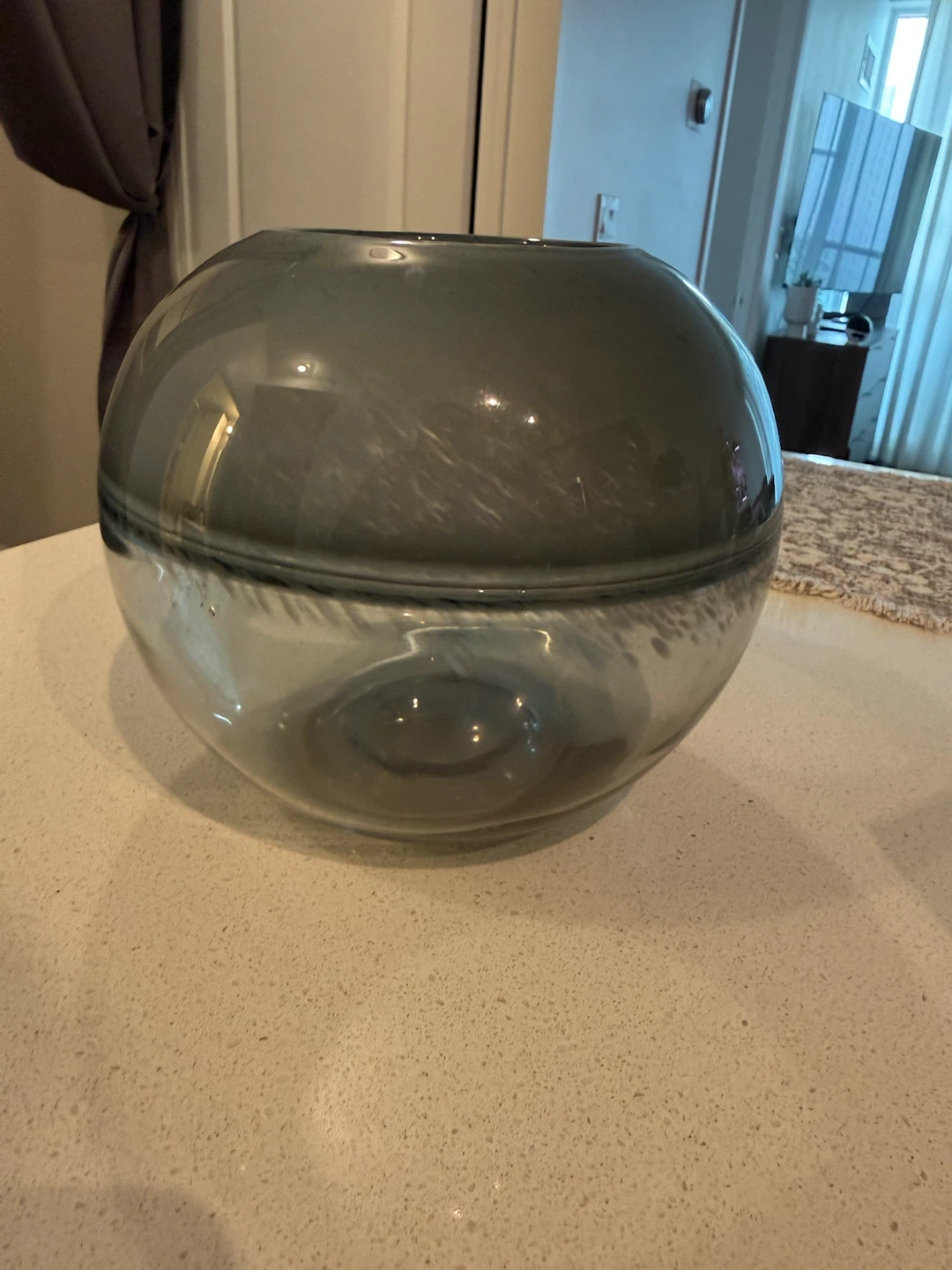 Grey Swirl Glass Vase