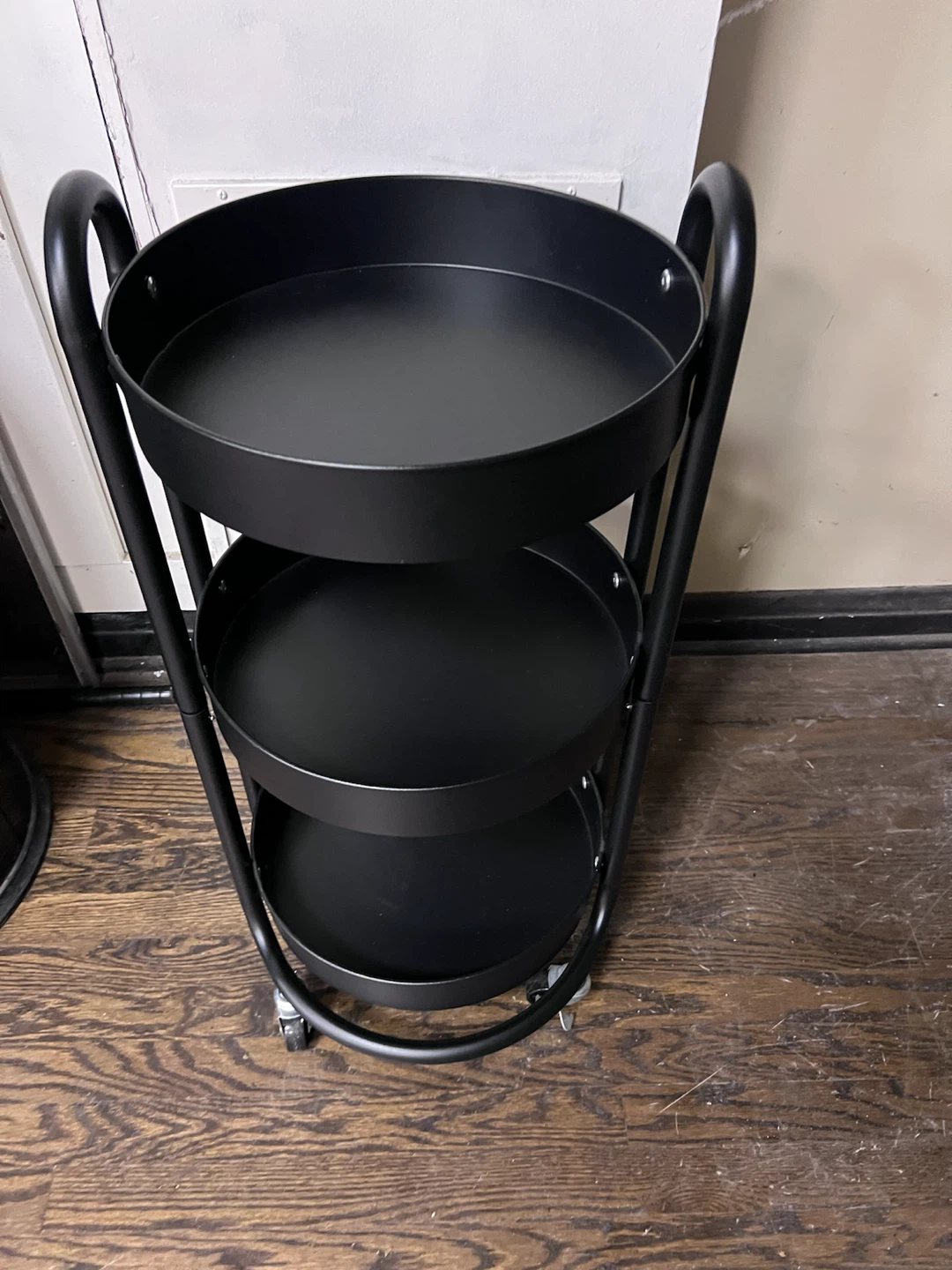 Black 3-Tier Rolling Storage Cart