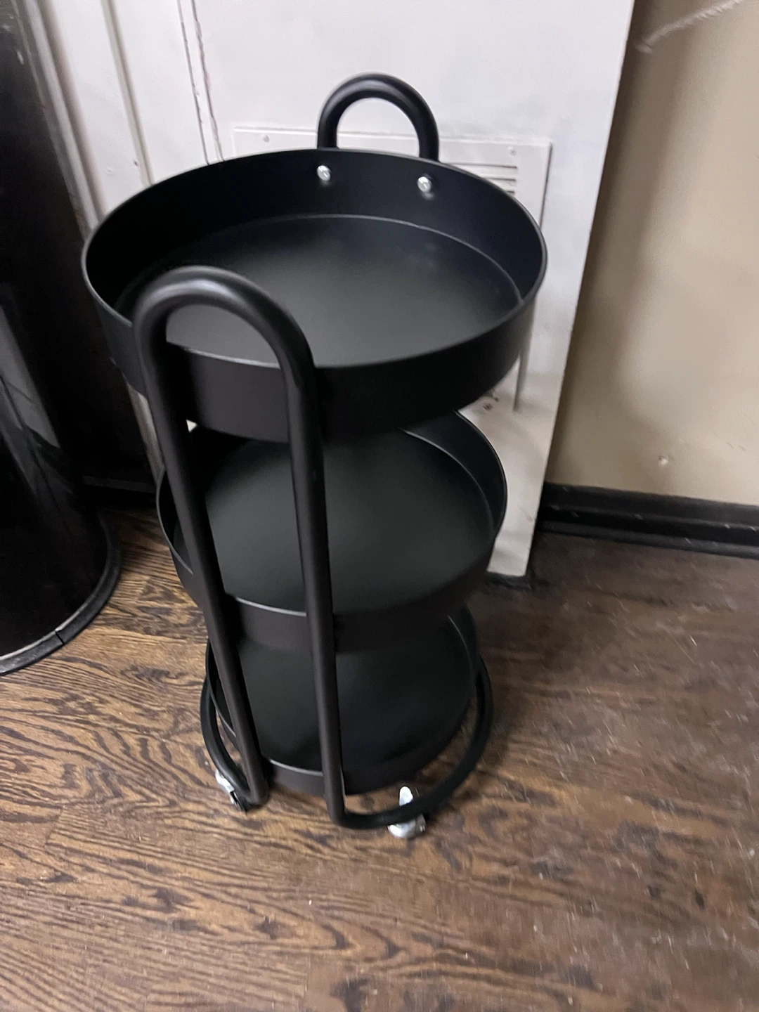 Black 3-Tier Rolling Storage Cart - photo 4