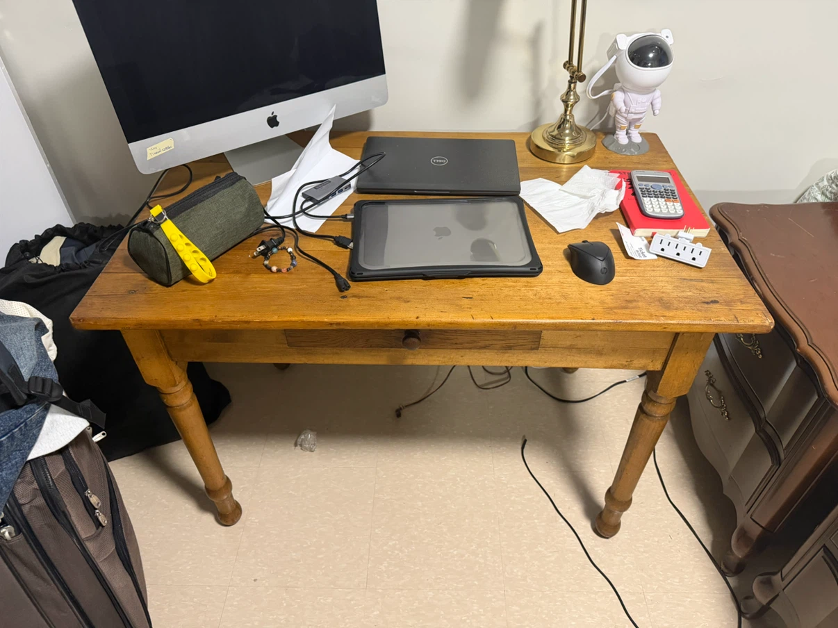 Wooden Writing Desk with Drawer - photo 2