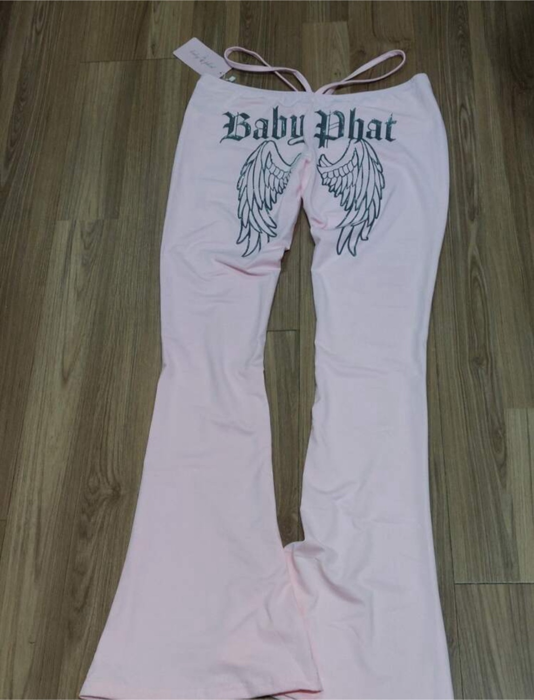 Baby Phat Pink Flare Pants with Angel Wings