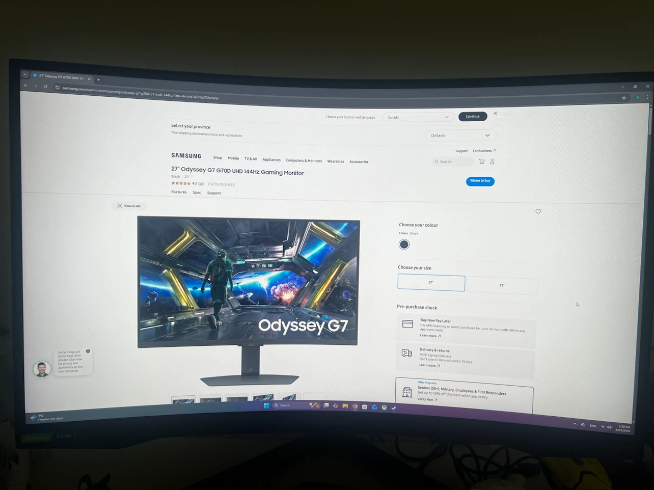 Samsung Odyssey G7 27" QHD Gaming Monitor - photo 2