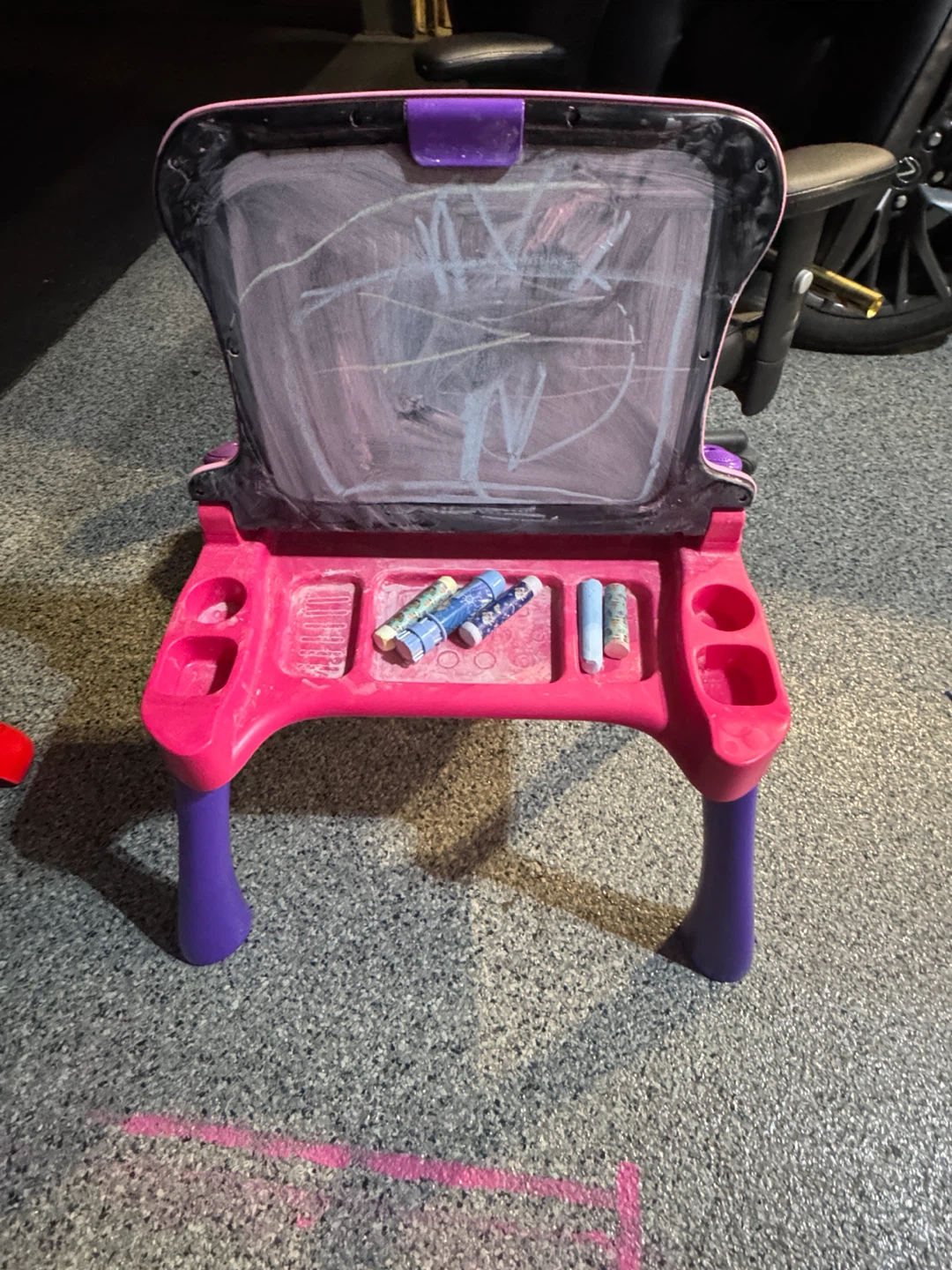 Kids Learning Easel with Chalkboard and Activity Station - photo 2