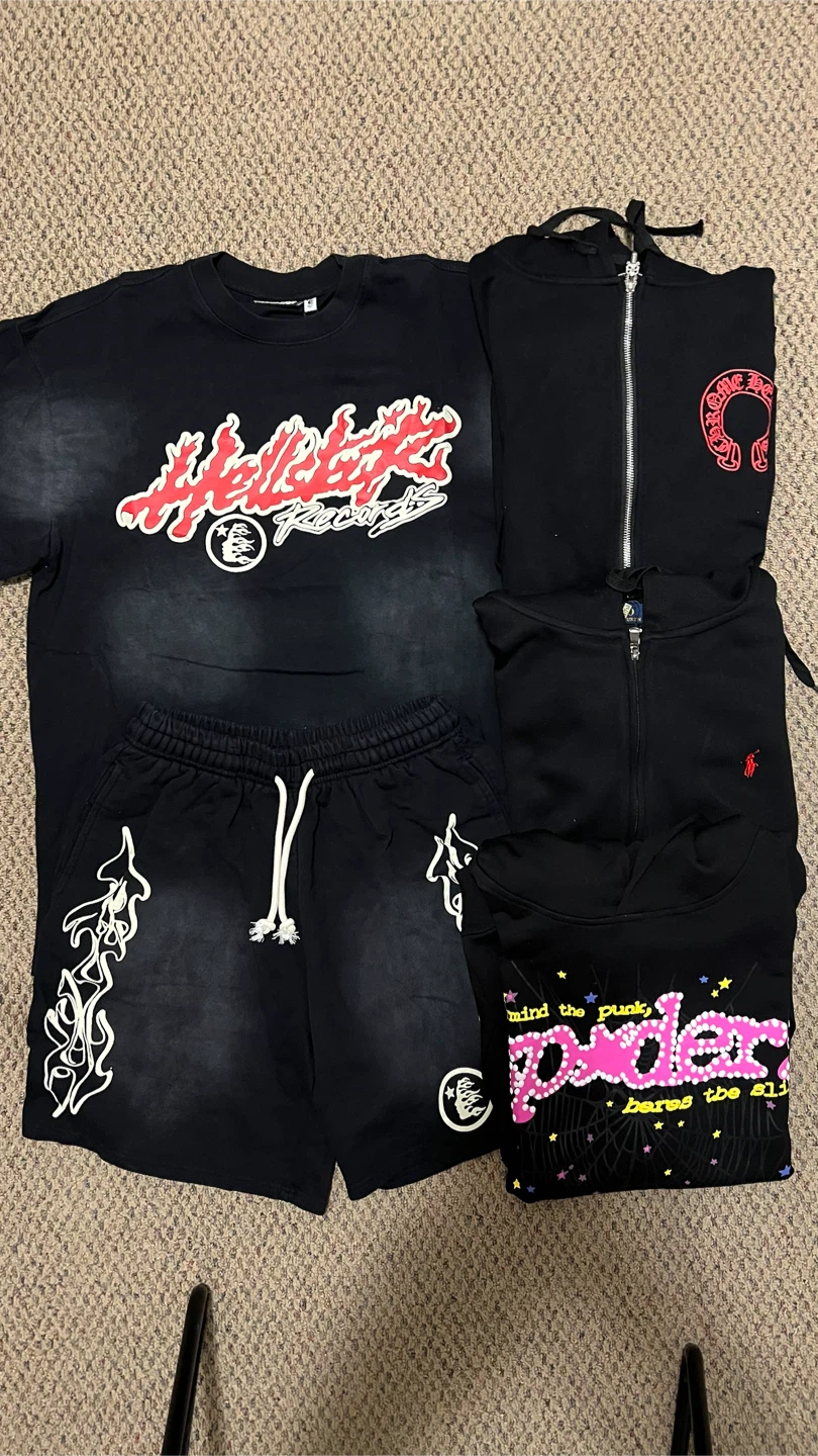 Sp5der + Chrome Hearts + Hellstar + Polo Bundle Black