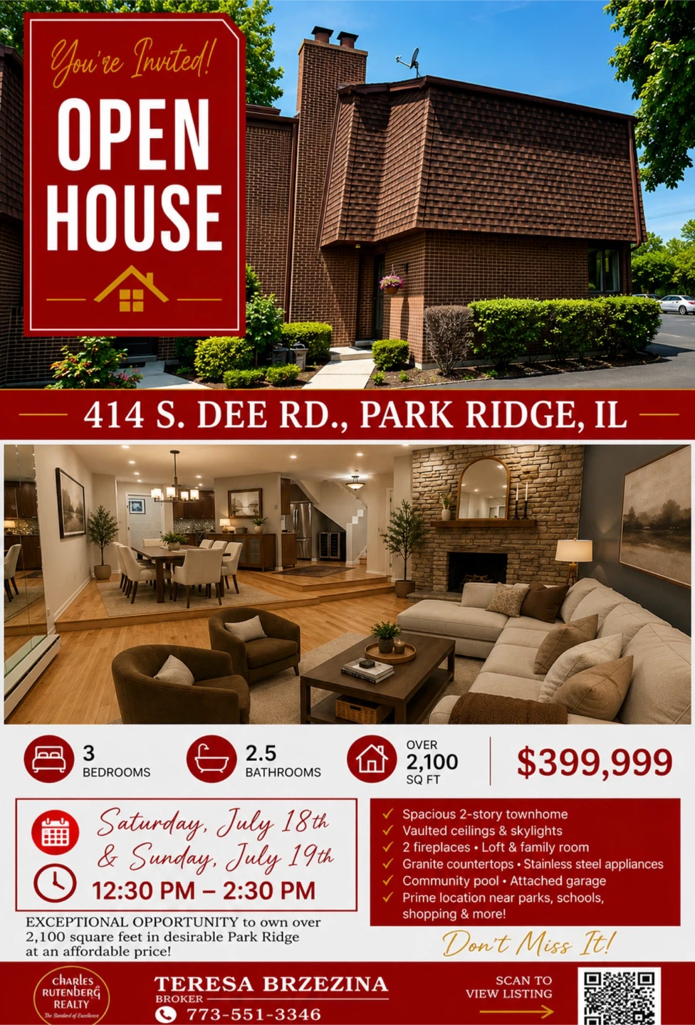 Open House: 414 S. Dee Rd., Park Ridge, IL