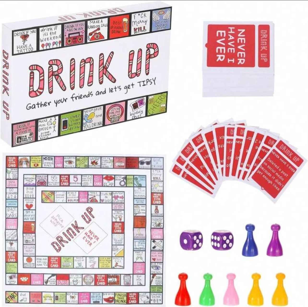 Drink Up! Never Have I Ever & Pick Someone Who Board Game
