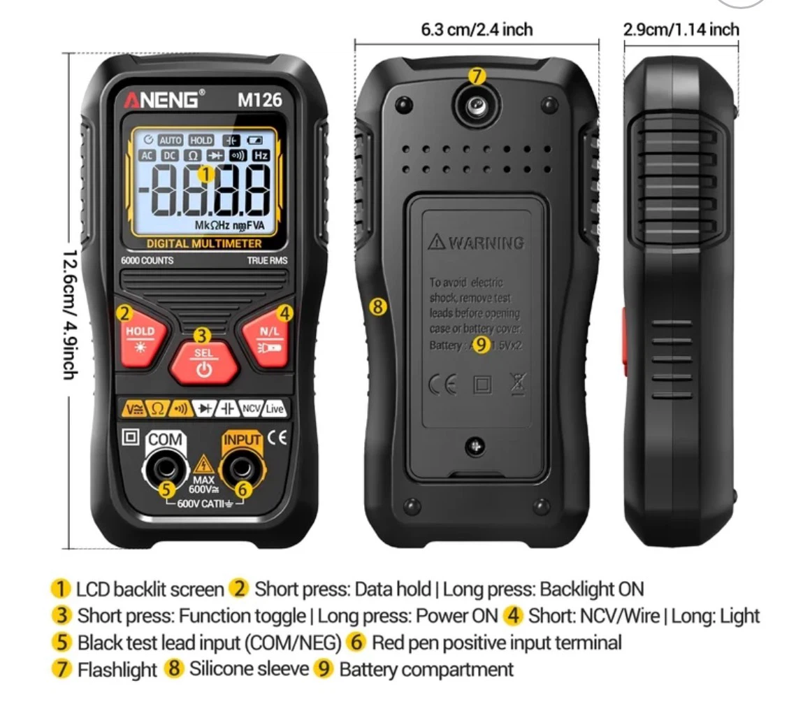 BRAND NEW ANENG M126 High Precision Digital Multimeter - photo 3