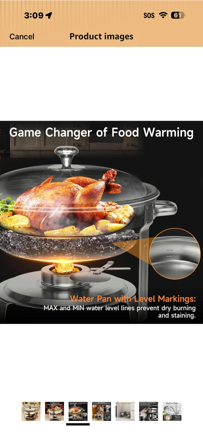 Garvee Chafing Dishes for Buffet - 2 Pack Stainless Steel - photo 3